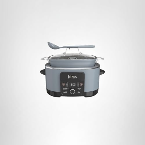 Ninja MC1001 Foodi PossibleCooker PRO 8.5 Quart Multi-Cooker, with 8-in-1 Slow Cooker, Dutch Oven, Steamer, Glass Lid Integrated Spoon, Nonstick, Oven Safe Pot to 500°F, Sea Salt Gray