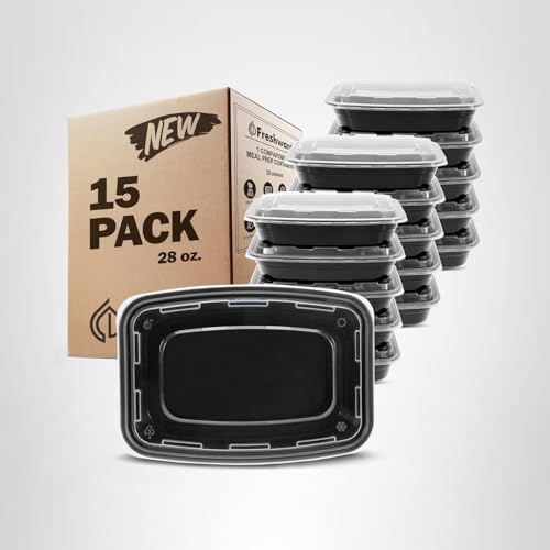 Freshware Meal Prep Containers [150 Pack] 1 Compartment with Lids, Food Storage Containers, Bento Box, BPA Free, Stackable, Microwave/Dishwasher/Freezer Safe (24 oz)