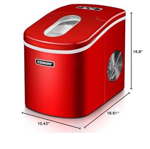 EUHOMY Nugget Ice Makers for Countertop with Ice Scoop & Basket, Self-Cleaning Sonic Pebble/Pellet Ice Maker Machine with 35lbs/24H Soft Ice for Home/Kitchen/Office, Stainless Steel, Silver