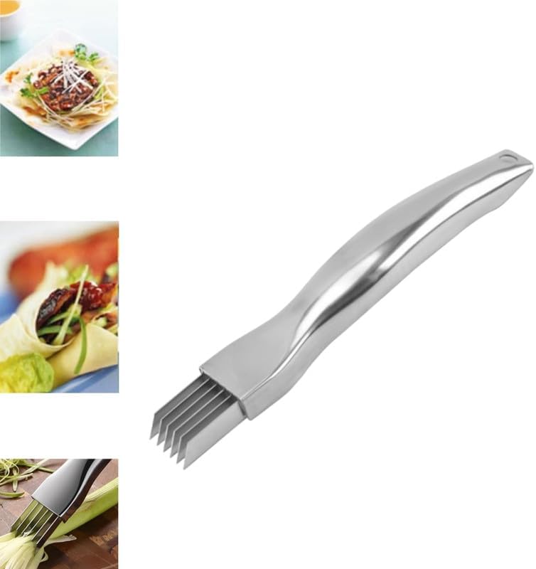 2024 New Shred Silk The Knife, Stainless Steel Chopped Green Onion Knife, Kitchen Vegetable Cutter Sharp Scallion Shredding Cutter Shred Knife Household Multifunctional Food Slicer Gadget