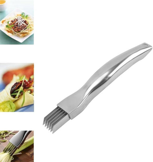 2024 New Shred Silk The Knife, Stainless Steel Chopped Green Onion Knife, Kitchen Vegetable Cutter Sharp Scallion Shredding Cutter Shred Knife Household Multifunctional Food Slicer Gadget