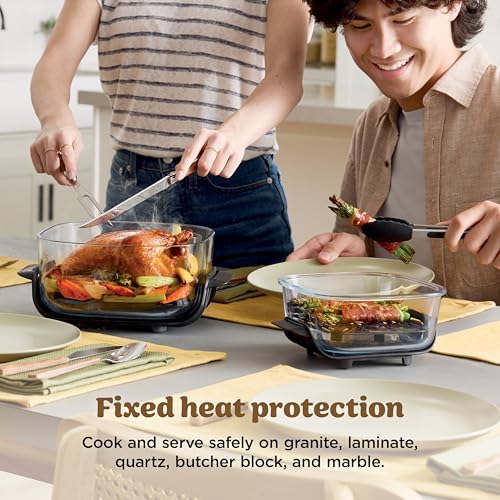 Ninja | Air Fryer | Crispi 4-in-1 Portable Cooking System | 4QT & 6 Cup Glass Containers, Crisper Plates & Storage Lids Included | Microwave, Freezer & Dishwasher Safe | Cherry Crush | FN101DR