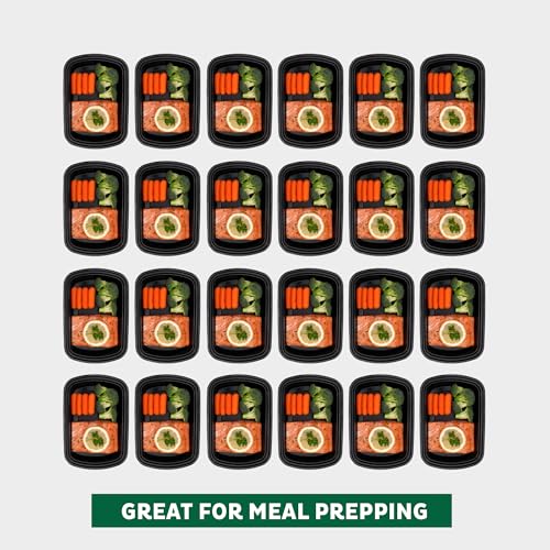 Freshware Meal Prep Containers [150 Pack] 1 Compartment with Lids, Food Storage Containers, Bento Box, BPA Free, Stackable, Microwave/Dishwasher/Freezer Safe (24 oz)