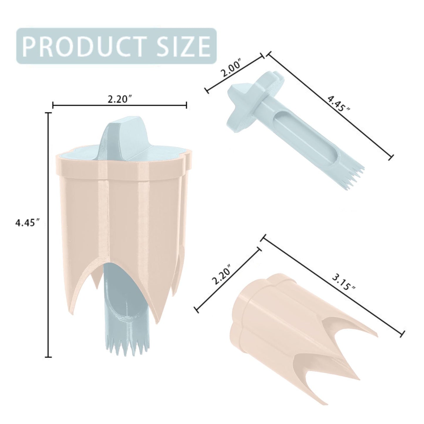 Pepper Corer, 2 in 1 Red Bell Pepper Seed Corer Remover Tool, Fruit & Vegetable Corers Quick Cave Tools for Jalapeno Cutter Deseeder, Blue Yellow, 3 PCS