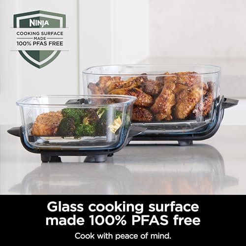 Ninja | Air Fryer | Crispi 4-in-1 Portable Cooking System | 4QT & 6 Cup Glass Containers, Crisper Plates & Storage Lids Included | Microwave, Freezer & Dishwasher Safe | Cherry Crush | FN101DR