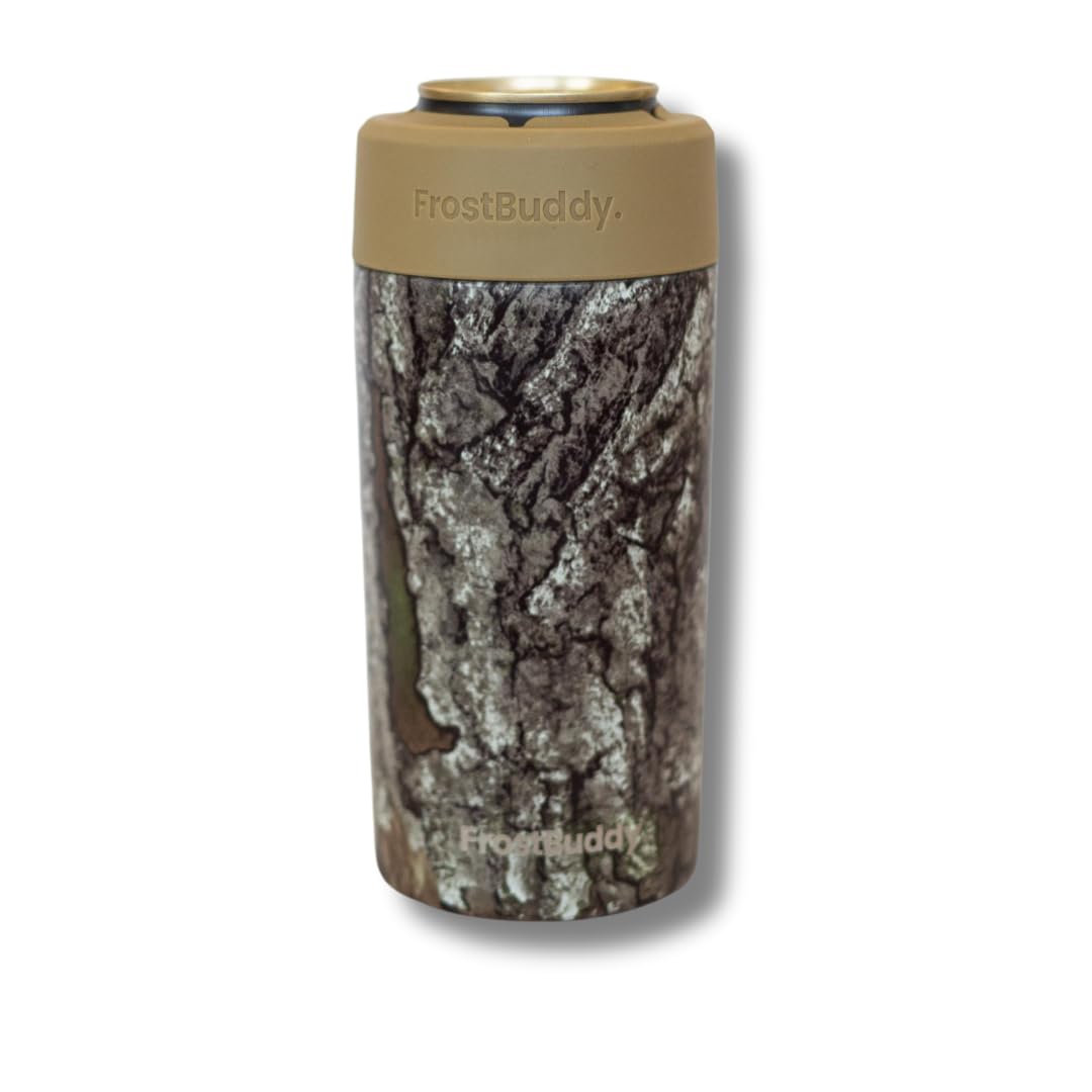 Frost Buddy Universal Buddy Can Cooler - Fits All - For Regular 12 & 16 oz or Slim-Size Bottles - Insulated Double -Walled Stainless Steel (All white)