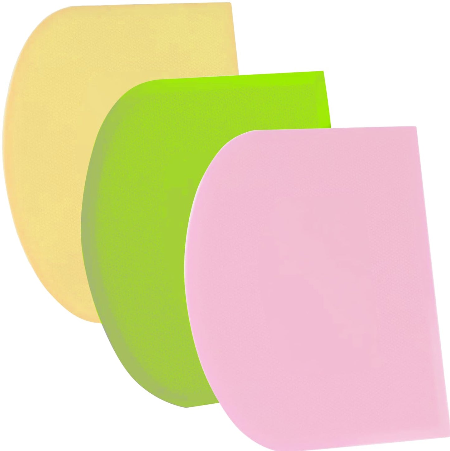 SURDOCA Dough Scraper Bench Scraper - 3P 4.7x3.7" Plastic Flexible Bowl Scraper, Sharp Edge & Angles Cake Scraper. Non-Slip Bakeware Decorating Tools Sculpting & Modeling Tools - Yellow+Green+Yellow