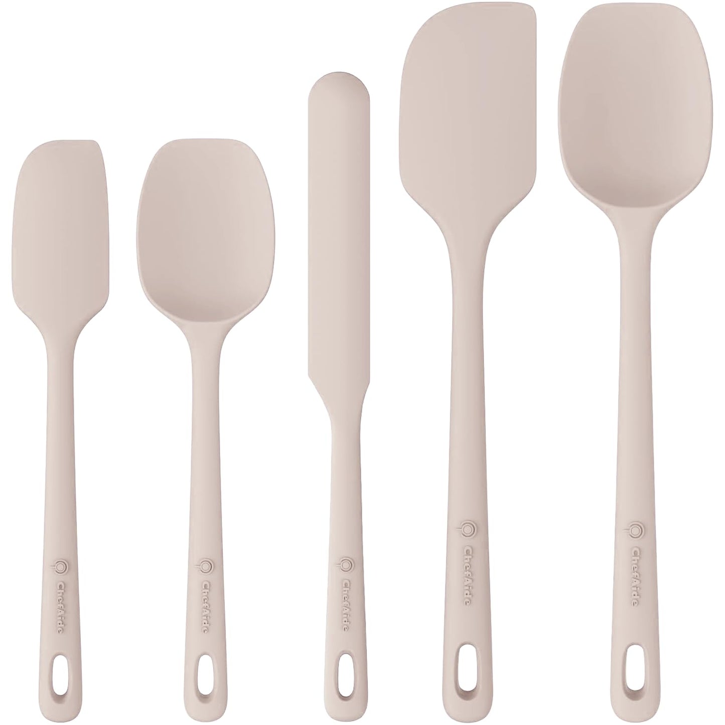 5 Pieces Silicone Spatula Set, Food Grade Rubber Spatula, Upgrade Strong Handle with Ergonomic Grip, Heat Resistant Up to 600°F for Nonstick Cookware, Cooking