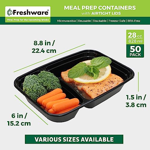 Freshware Meal Prep Containers [150 Pack] 1 Compartment with Lids, Food Storage Containers, Bento Box, BPA Free, Stackable, Microwave/Dishwasher/Freezer Safe (24 oz)