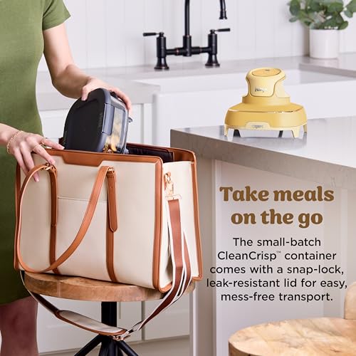 Ninja | Air Fryer | Crispi 4-in-1 Portable Cooking System | 4QT & 6 Cup Glass Containers, Crisper Plates & Storage Lids Included | Microwave, Freezer & Dishwasher Safe | Cherry Crush | FN101DR