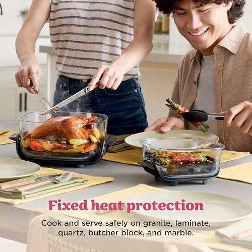 Ninja | Air Fryer | Crispi 4-in-1 Portable Cooking System | 4QT & 6 Cup Glass Containers, Crisper Plates & Storage Lids Included | Microwave, Freezer & Dishwasher Safe | Cherry Crush | FN101DR