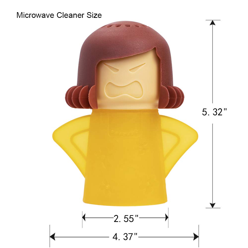 Angry Mama Microwave Oven Steam Cleaner, Angry Mom Microwave Cleaner, Just Add Vinegar and Water, Cut Cleaning Time by Half (Green)