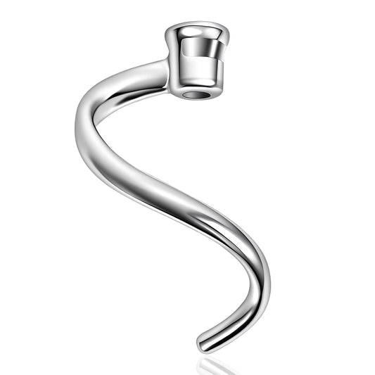 Stainless Steel Spiral Dough Hook for Kitchen Aid 4.5QT / 5QT Tilt-Head Mixers, Dishwasher Safe, Dough Hook Attachment - Efficient Kneading for Bread, Pizza, Pasta, Cookies