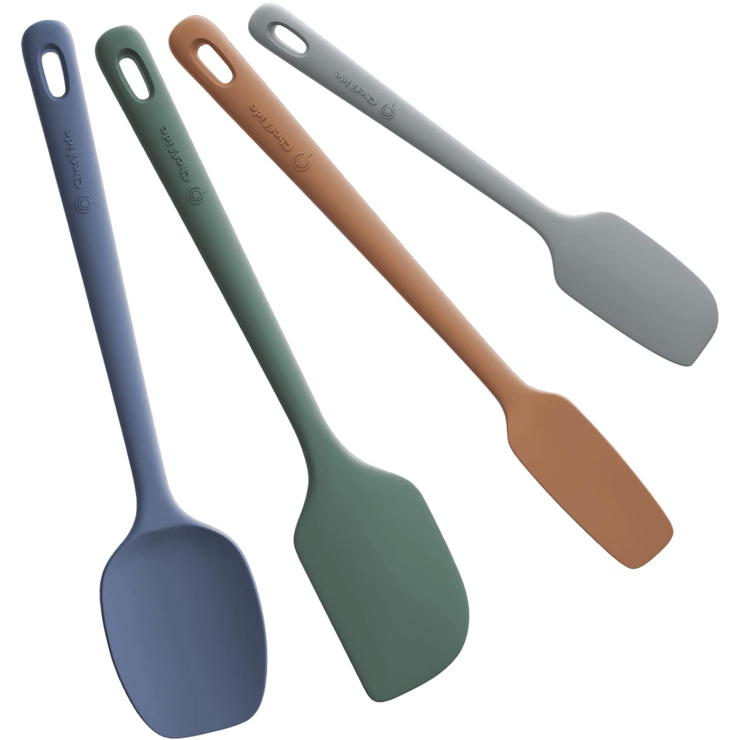 5 Pieces Silicone Spatula Set, Food Grade Rubber Spatula, Upgrade Strong Handle with Ergonomic Grip, Heat Resistant Up to 600°F for Nonstick Cookware, Cooking