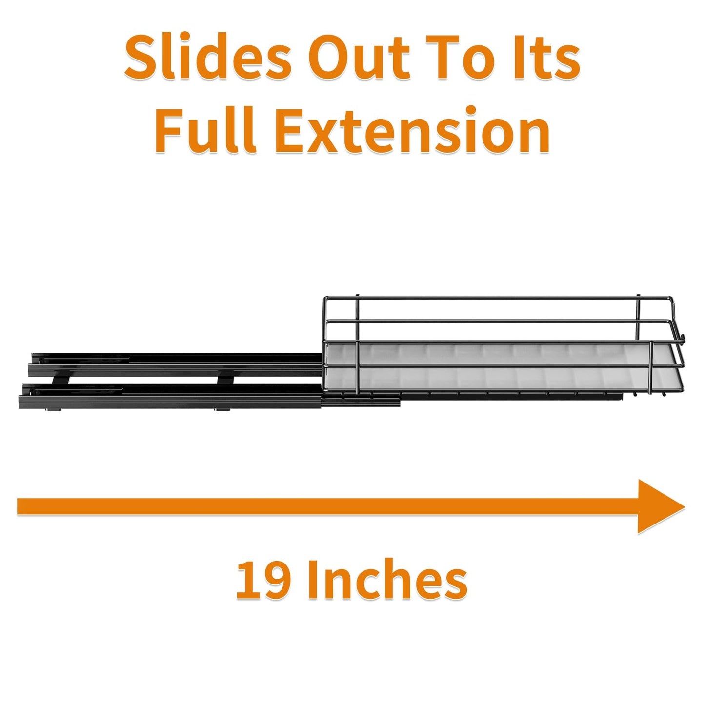 RCHYFEED Pull Out Spice Rack Organizer for Cabinet,Slide out Spice Organizer for Inside Cabinets,Heavy Duty Spice Organization for Kitchen and Pantry,Seasoning,Sauces(1-Tier,8.5" Wx10.5 Dx2.5 H)
