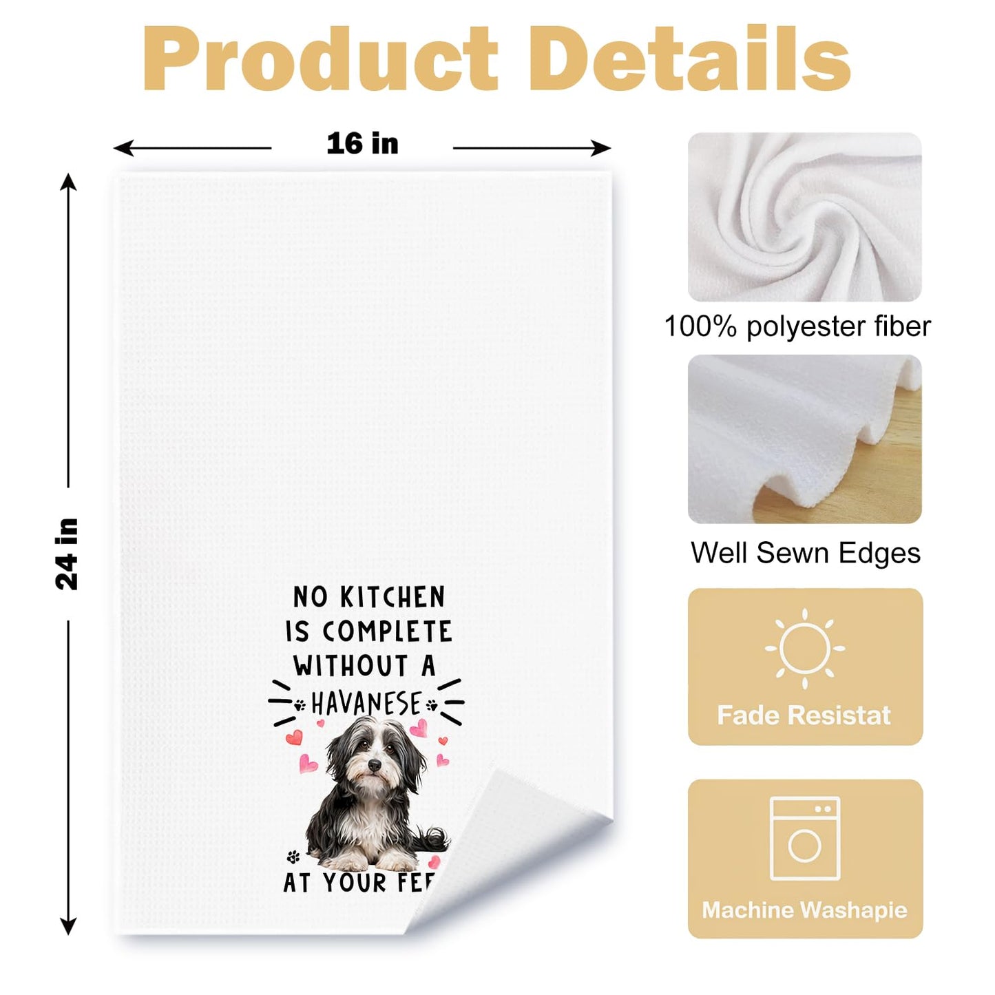 Cavapoo Dog Kitchen Towels, Cavapoo Gifts for Women Dish Tea Towels for Kitchen Decor, Dog Lovers Mom Gifts Decorative Hand Towel for Bathroom, 16x24 Inches