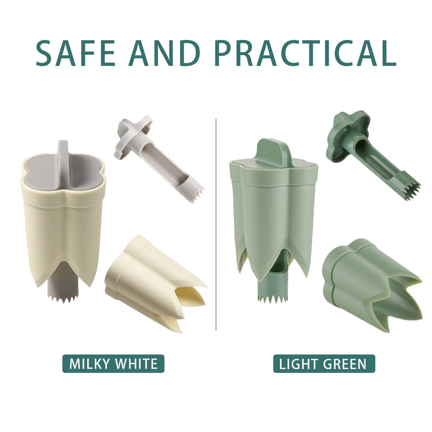 Pepper Corer, 2 in 1 Red Bell Pepper Seed Corer Remover Tool, Fruit & Vegetable Corers Quick Cave Tools for Jalapeno Cutter Deseeder, Blue Yellow, 3 PCS