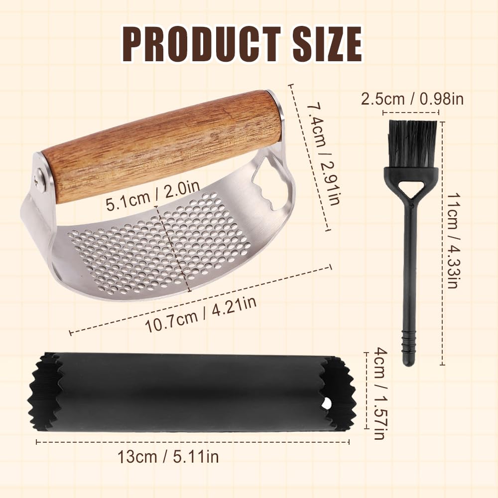 Stainless Steel Garlic Presser, 2025 Upgraded Rocker Professional Garlic Press, Ergonomic Garlic Crusher for Home Kitchen Use, Heavy Duty Mincer Tool Garlic Chopper Garlic Presser Mincer (1)