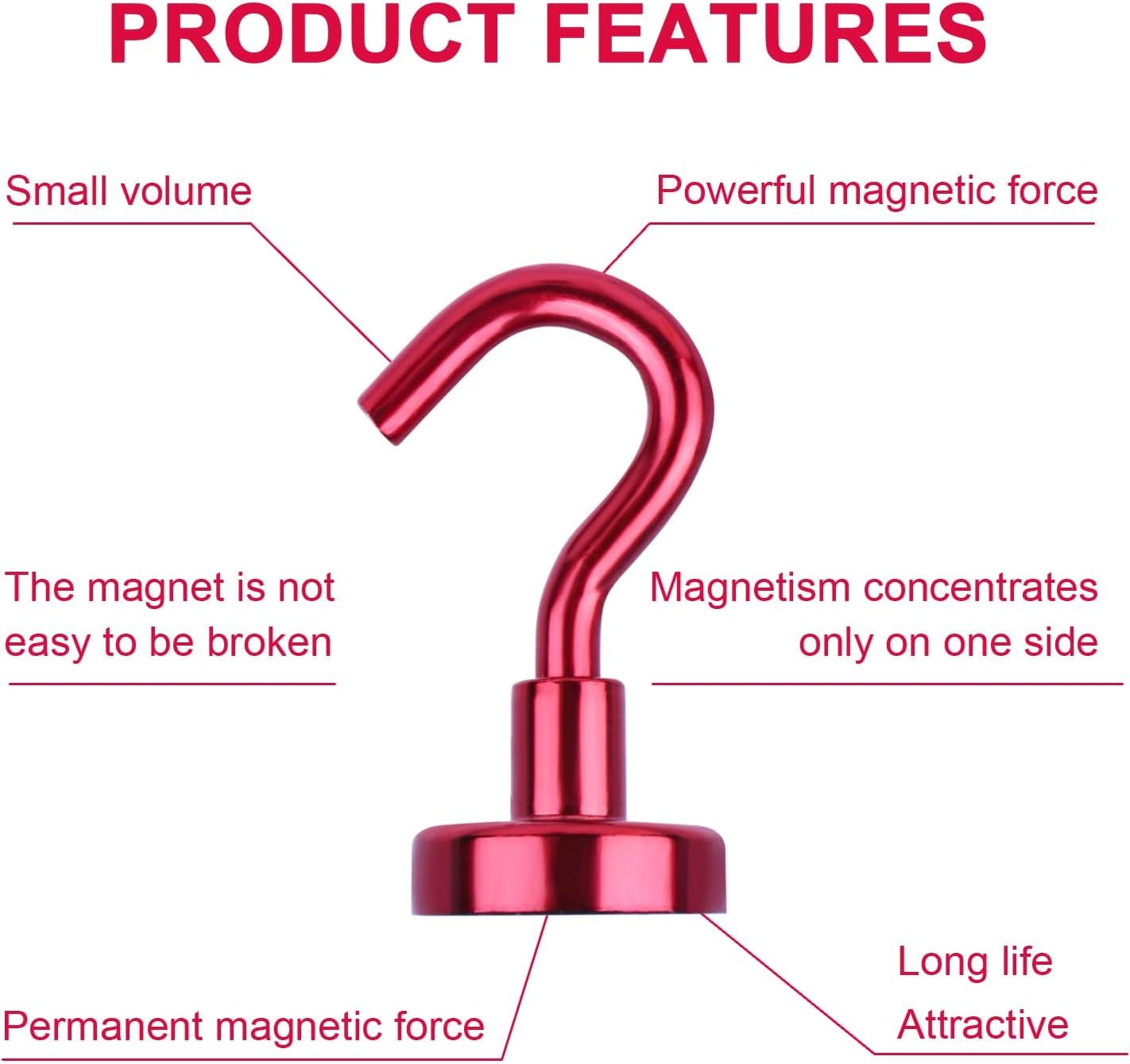 DIYMAG Magnetic Hooks, 30lbs+ Magnet Hook 2025 Cruise Cabin Ship Essentials Heavy Duty Strong Magnets Refrigerator Fridge Hanging for Classroom Beach Vacation Kitchen Grills Home 20 Pack (Silver)