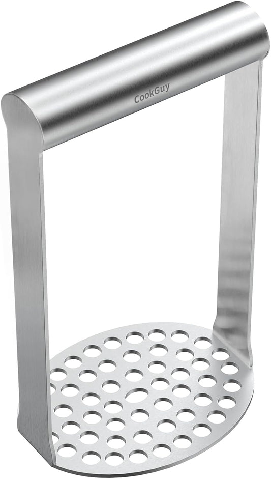 Cook Guy Heavy Duty Potato Masher – Premium Stainless Steel Food Masher for Potatoes, Avocados, Beans & Vegetables – Versatile Kitchen Tool with Ergonomic Horizontal Handle – Dishwasher Safe