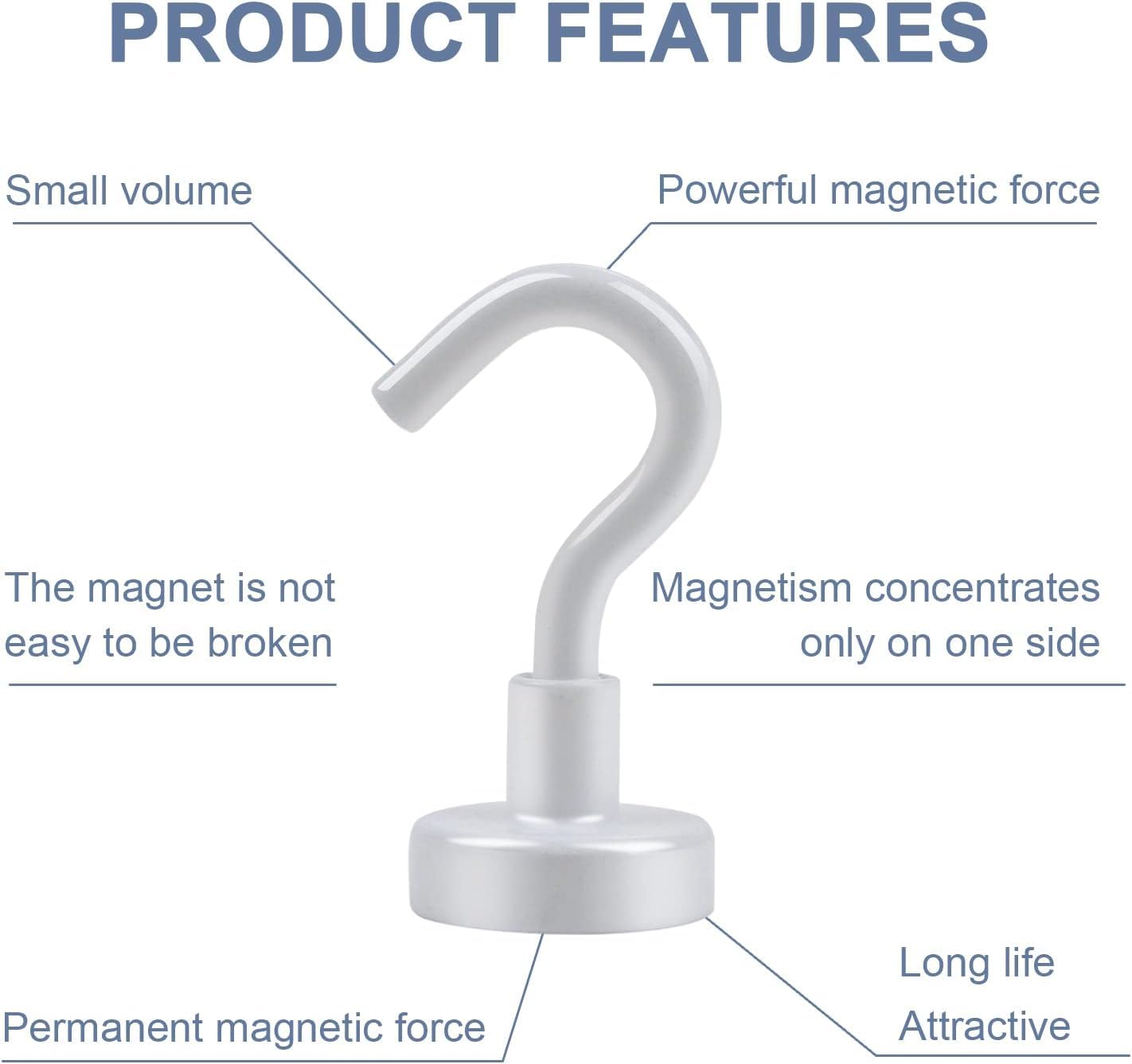 DIYMAG Magnetic Hooks, 30lbs+ Magnet Hook 2025 Cruise Cabin Ship Essentials Heavy Duty Strong Magnets Refrigerator Fridge Hanging for Classroom Beach Vacation Kitchen Grills Home 20 Pack (Silver)