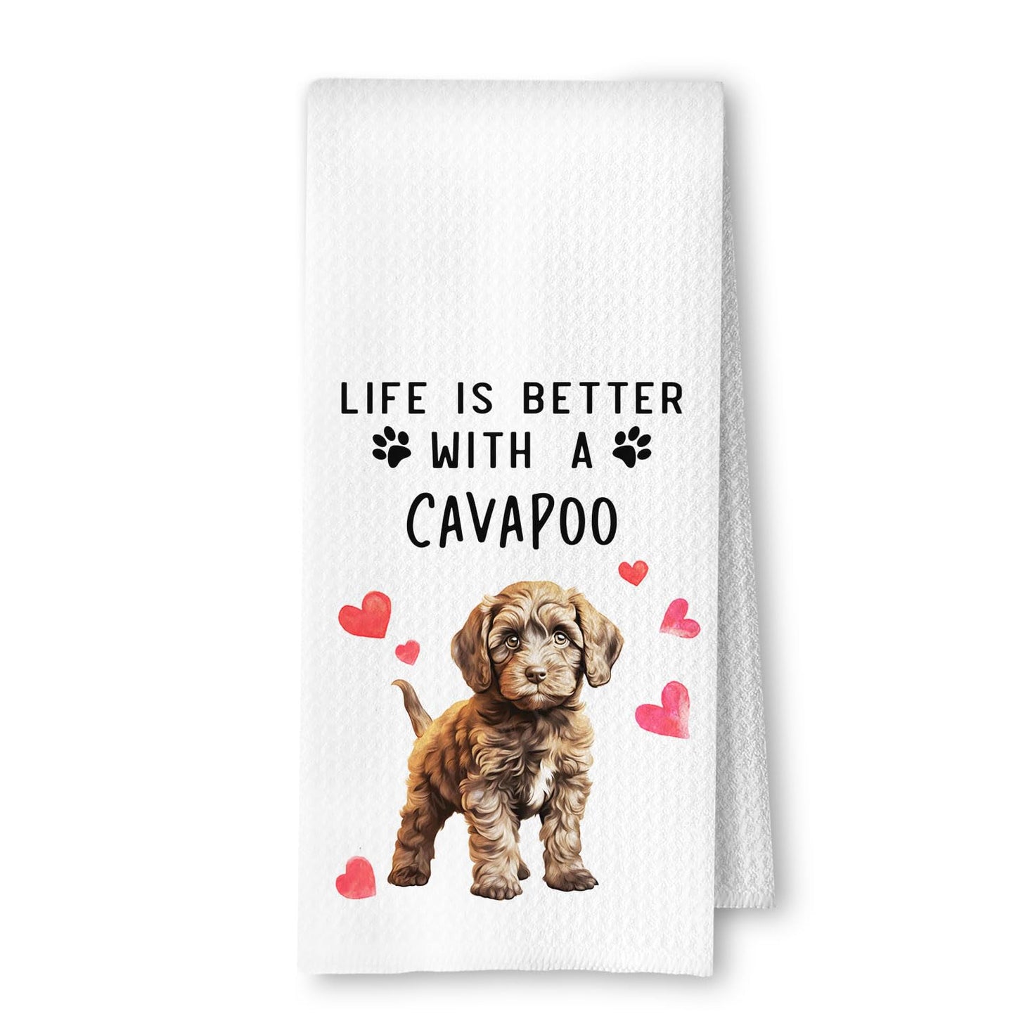 Cavapoo Dog Kitchen Towels, Cavapoo Gifts for Women Dish Tea Towels for Kitchen Decor, Dog Lovers Mom Gifts Decorative Hand Towel for Bathroom, 16x24 Inches