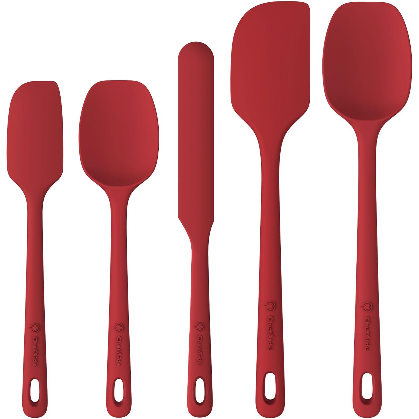 5 Pieces Silicone Spatula Set, Food Grade Rubber Spatula, Upgrade Strong Handle with Ergonomic Grip, Heat Resistant Up to 600°F for Nonstick Cookware, Cooking