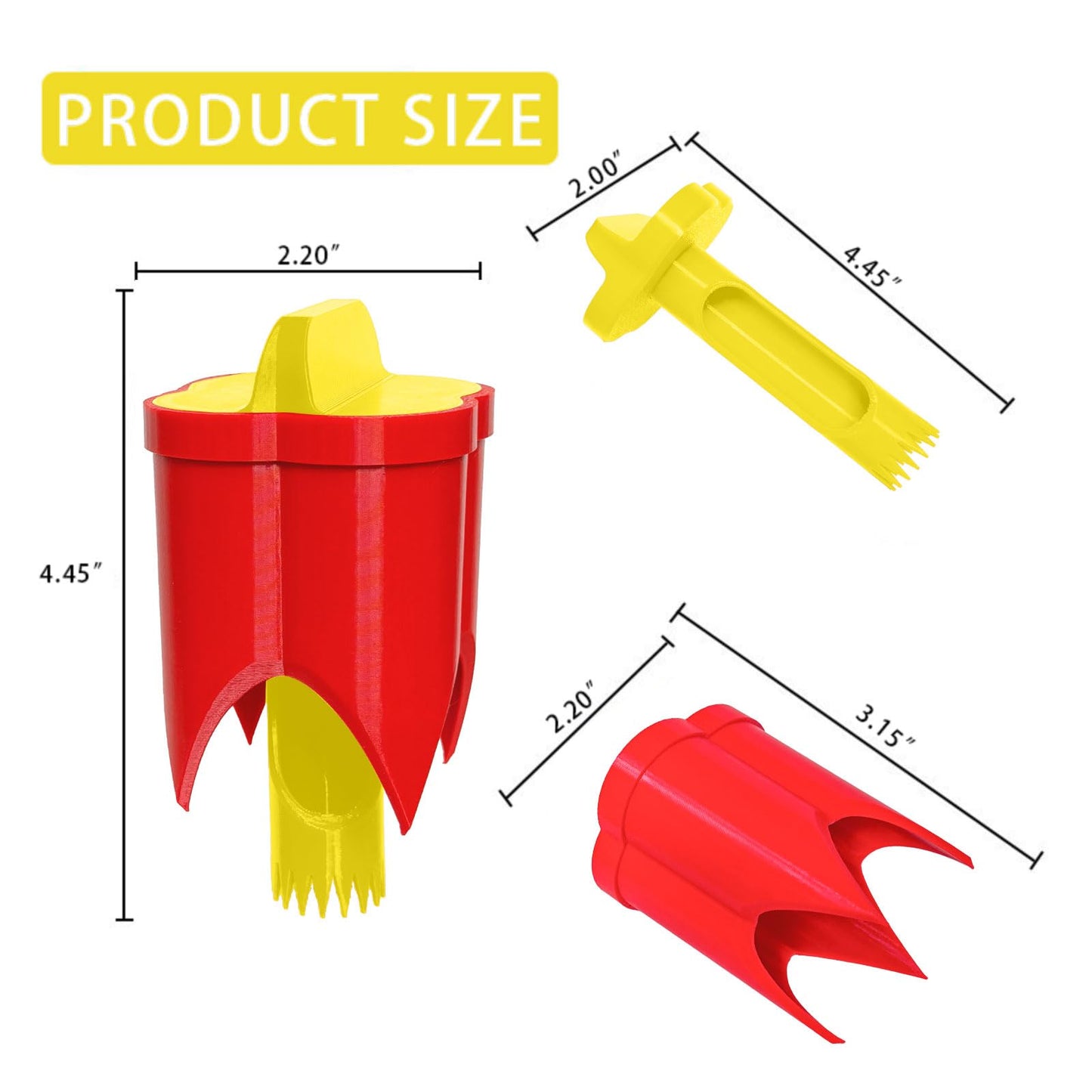 Pepper Corer, 2 in 1 Red Bell Pepper Seed Corer Remover Tool, Fruit & Vegetable Corers Quick Cave Tools for Jalapeno Cutter Deseeder, Blue Yellow, 3 PCS