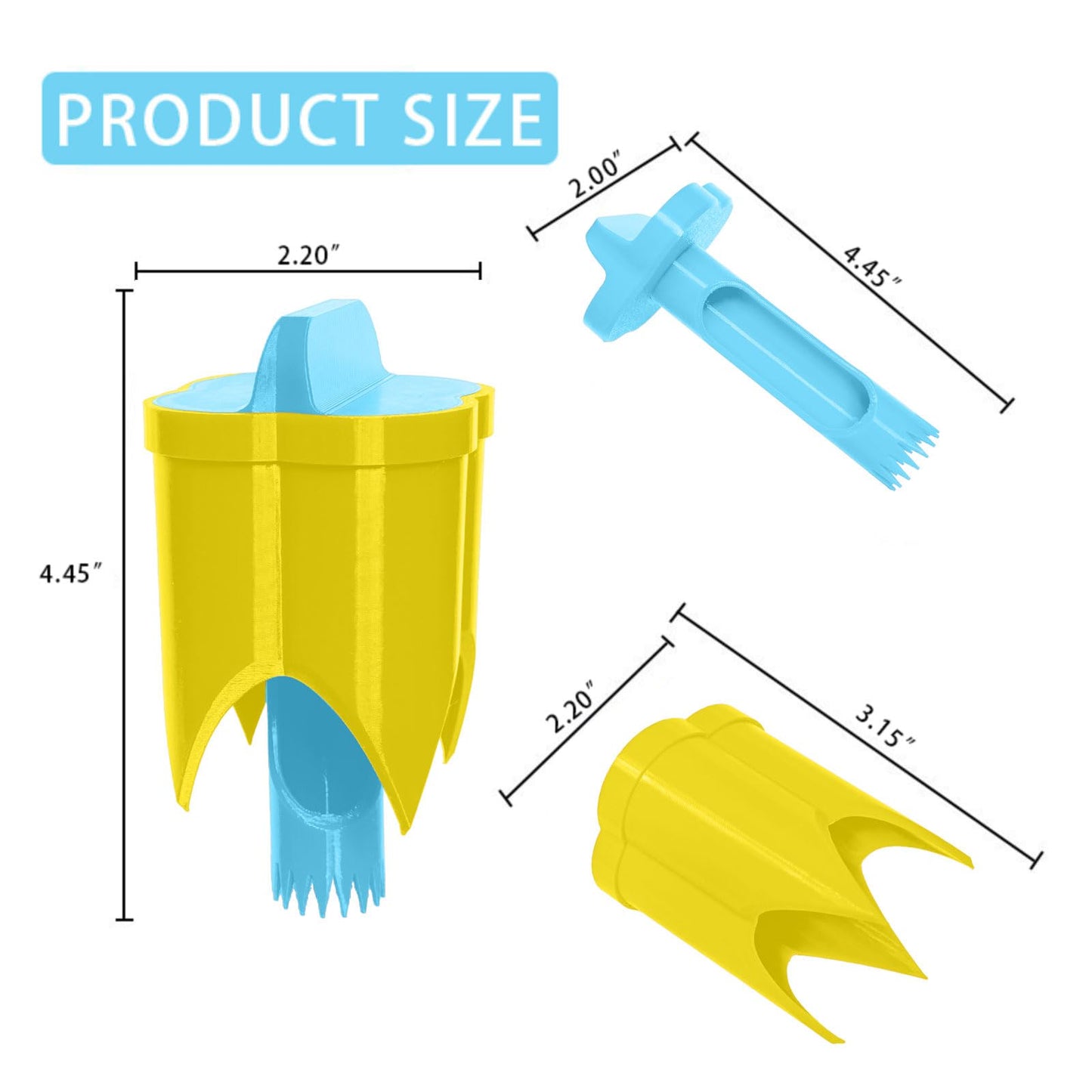 Pepper Corer, 2 in 1 Red Bell Pepper Seed Corer Remover Tool, Fruit & Vegetable Corers Quick Cave Tools for Jalapeno Cutter Deseeder, Blue Yellow, 3 PCS