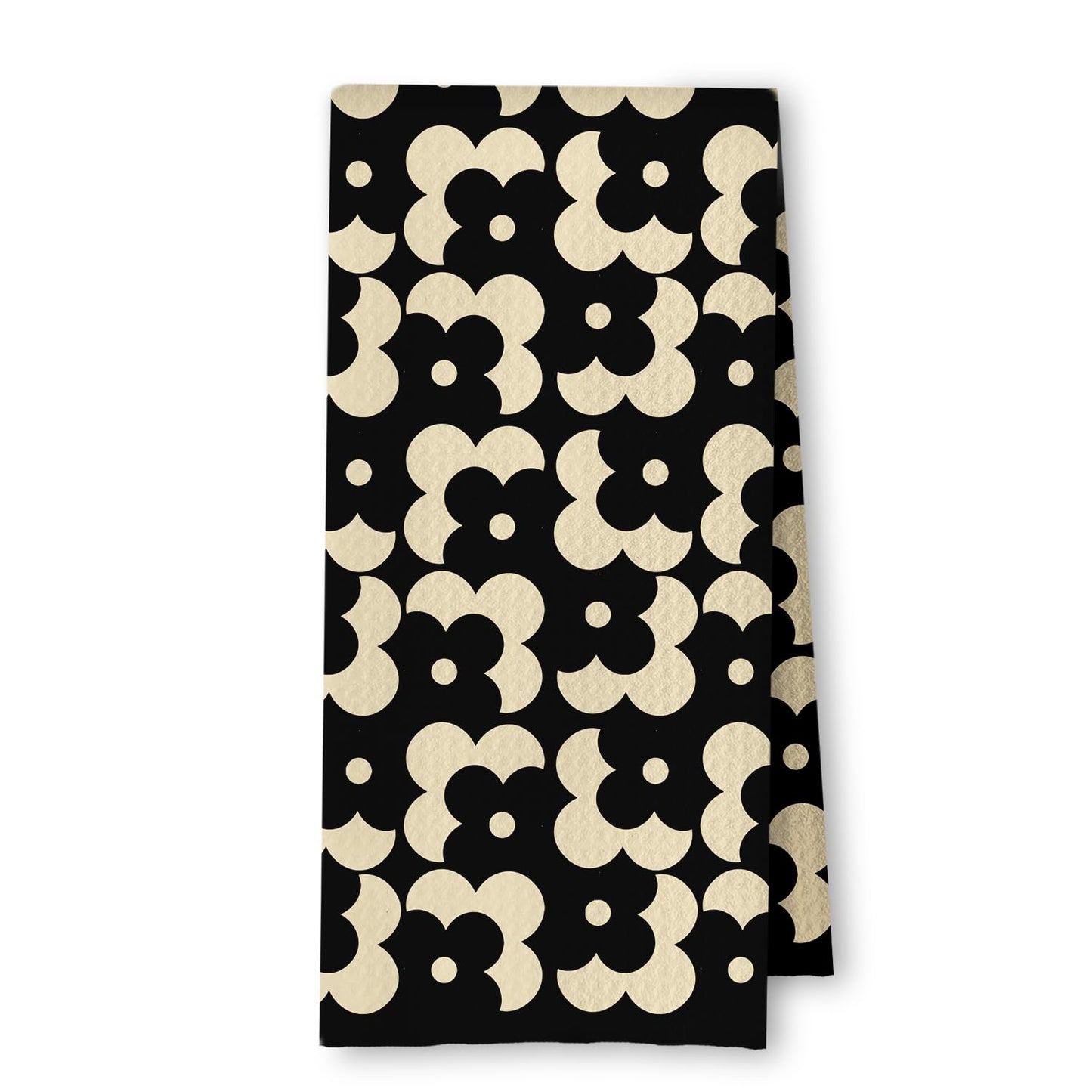 Beige and Black Moroccan Kitchen Towels, Boho Abstract Dish Tea Towels for Kitchen Decor, Retro Mid Century Modern Hand Towel for Bathroom Decor, 16x24 Inches