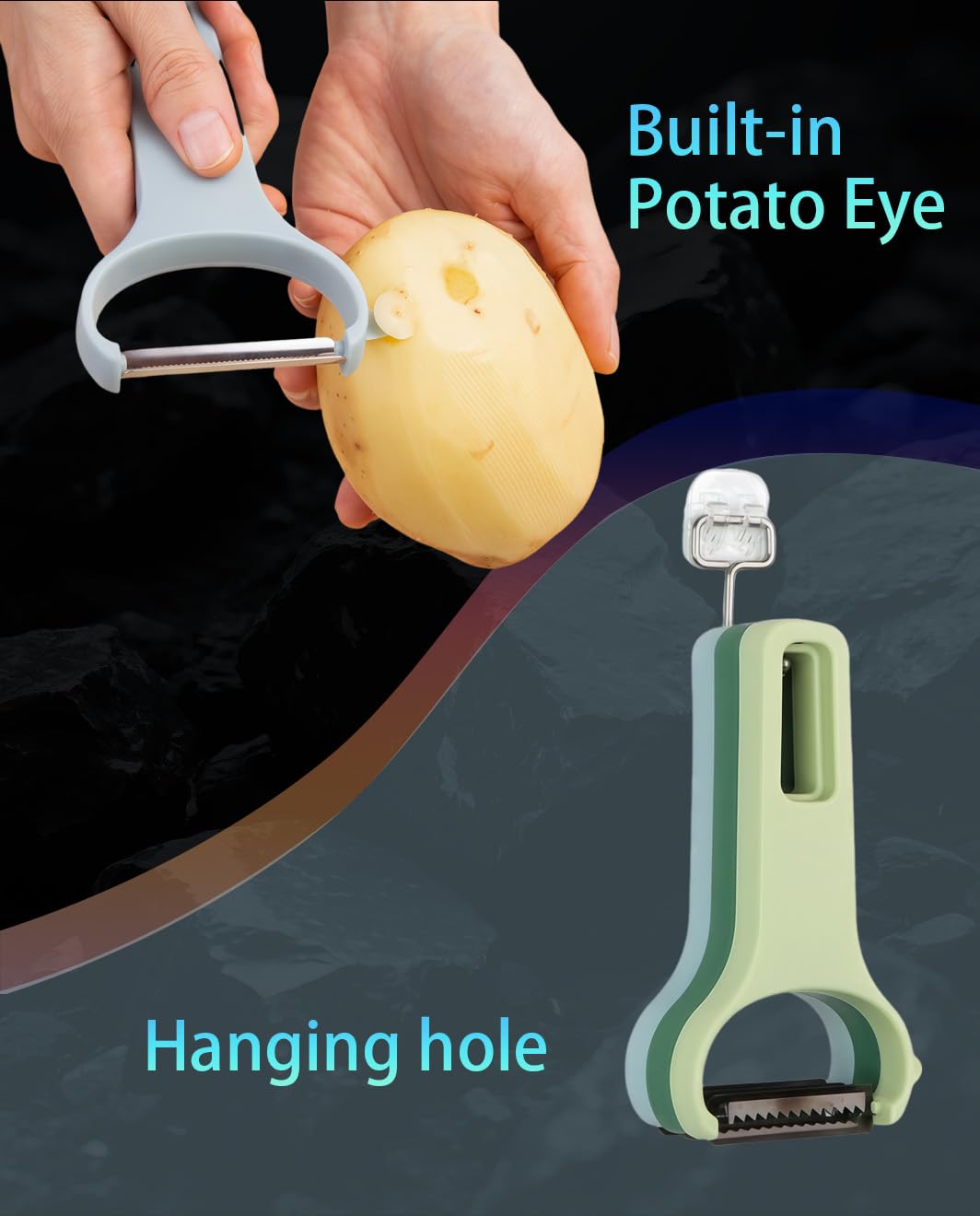 Vegetable Peeler Set 3-Piece Kitchen Peelers for Potato, Veggie, Fruit