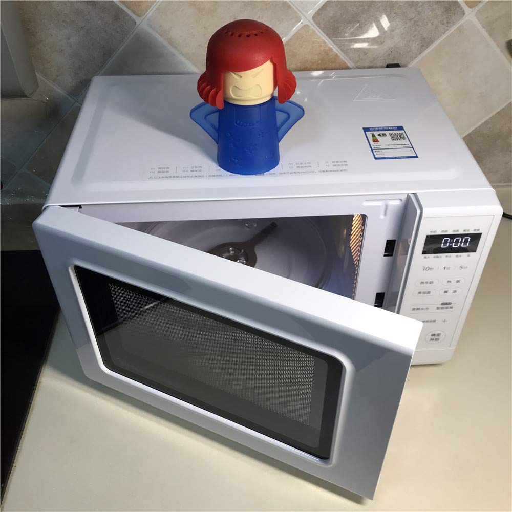 Angry Mama Microwave Oven Steam Cleaner, Angry Mom Microwave Cleaner, Just Add Vinegar and Water, Cut Cleaning Time by Half (Green)