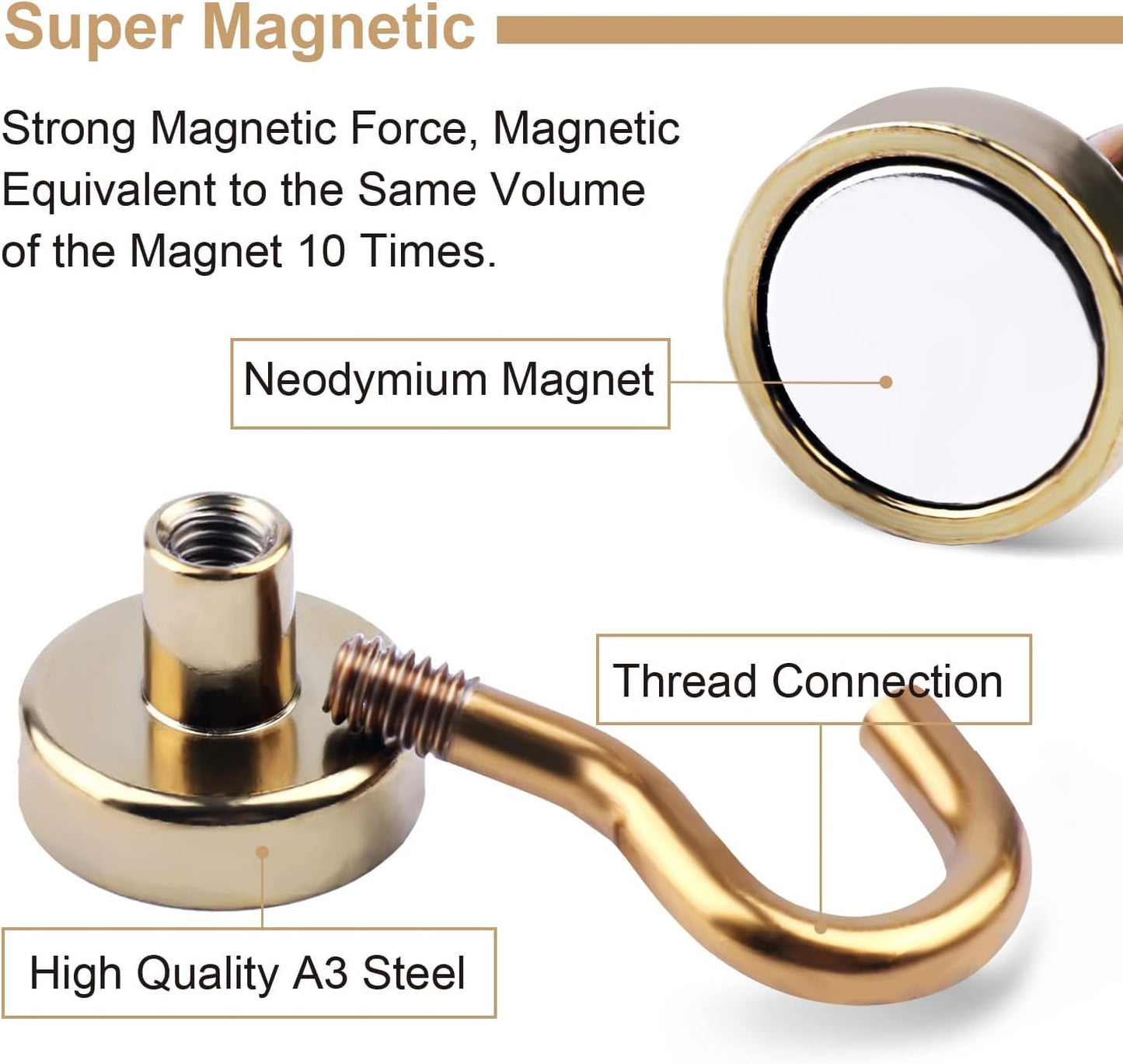 DIYMAG Magnetic Hooks, 30lbs+ Magnet Hook 2025 Cruise Cabin Ship Essentials Heavy Duty Strong Magnets Refrigerator Fridge Hanging for Classroom Beach Vacation Kitchen Grills Home 20 Pack (Silver)