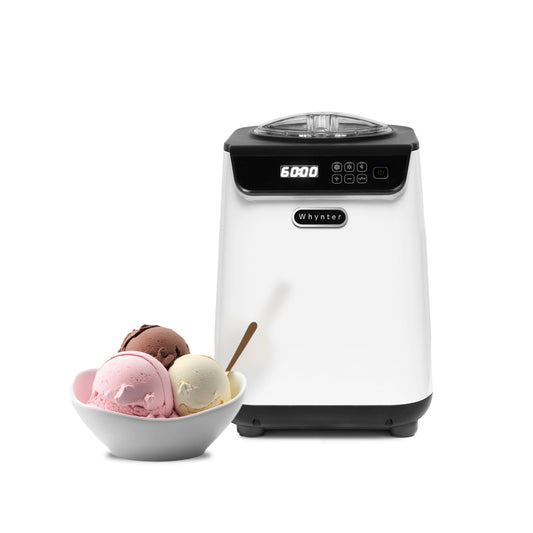 Whynter Ice Cream Maker Machine Automatic 1.28 Qt Upright with Built-In Compressor, LCD Digital Display & Timer, No Pre-Freezing, ICM-128BPS, Black/Pink
