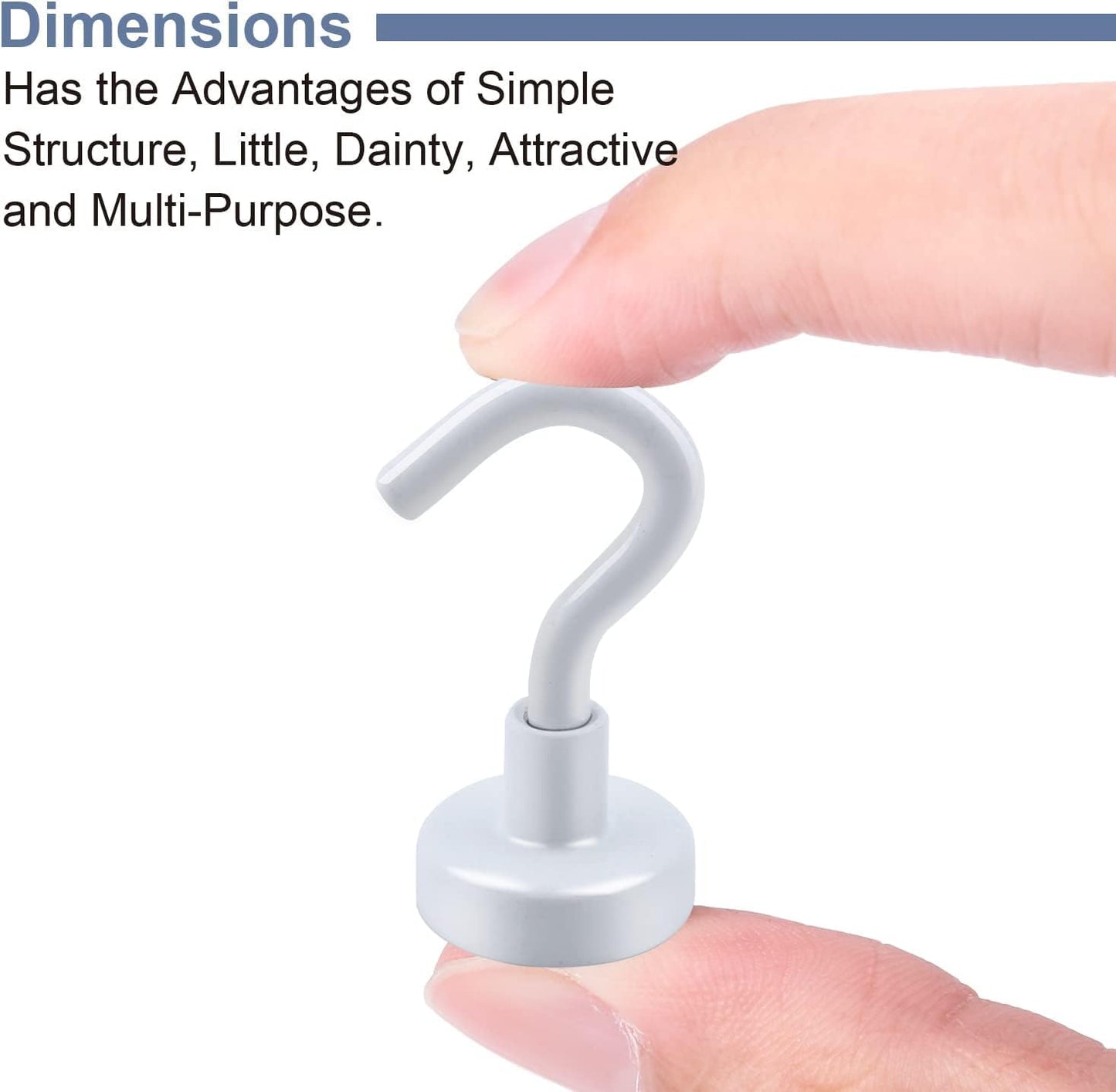 DIYMAG Magnetic Hooks, 30lbs+ Magnet Hook 2025 Cruise Cabin Ship Essentials Heavy Duty Strong Magnets Refrigerator Fridge Hanging for Classroom Beach Vacation Kitchen Grills Home 20 Pack (Silver)