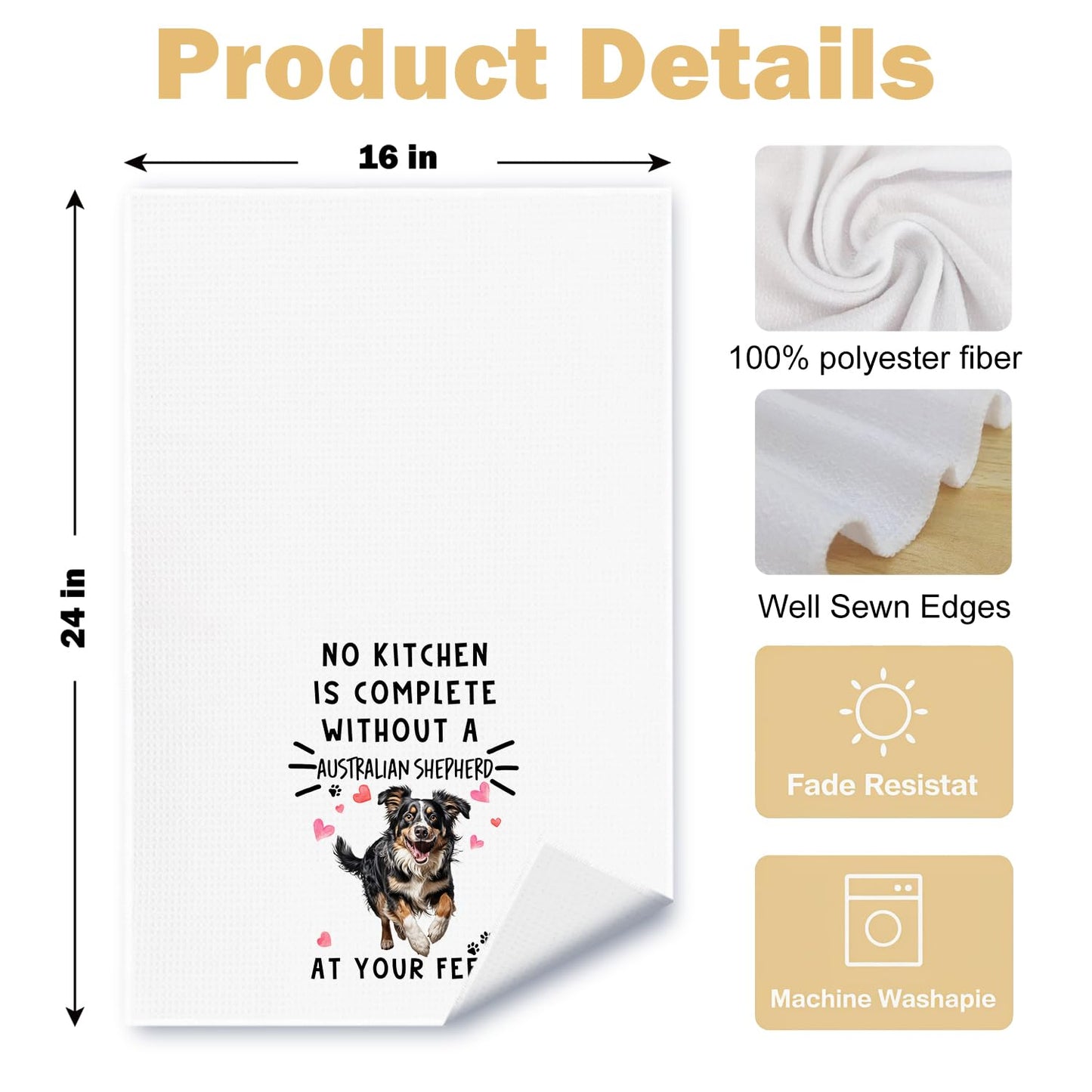 Cavapoo Dog Kitchen Towels, Cavapoo Gifts for Women Dish Tea Towels for Kitchen Decor, Dog Lovers Mom Gifts Decorative Hand Towel for Bathroom, 16x24 Inches