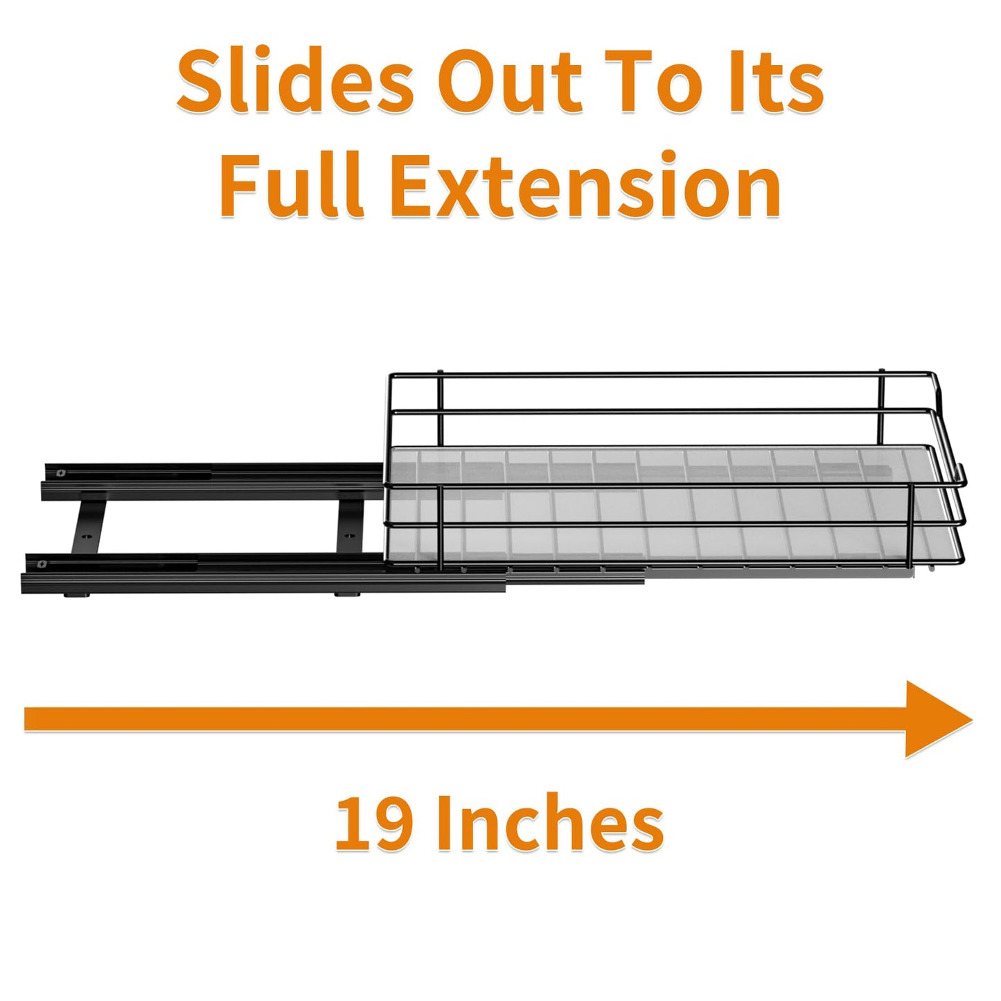 RCHYFEED Pull Out Spice Rack Organizer for Cabinet,Slide out Spice Organizer for Inside Cabinets,Heavy Duty Spice Organization for Kitchen and Pantry,Seasoning,Sauces(1-Tier,8.5" Wx10.5 Dx2.5 H)
