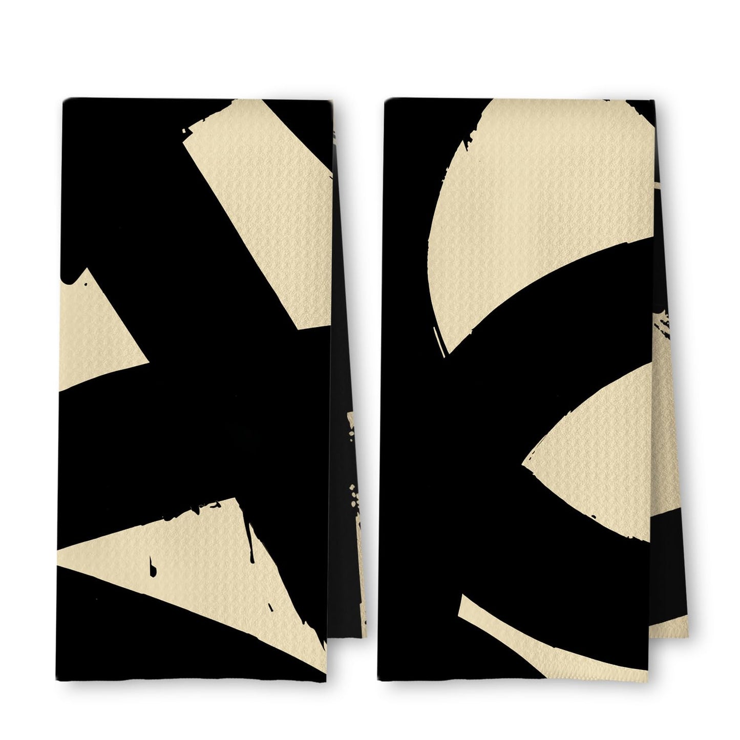 Beige and Black Moroccan Kitchen Towels, Boho Abstract Dish Tea Towels for Kitchen Decor, Retro Mid Century Modern Hand Towel for Bathroom Decor, 16x24 Inches