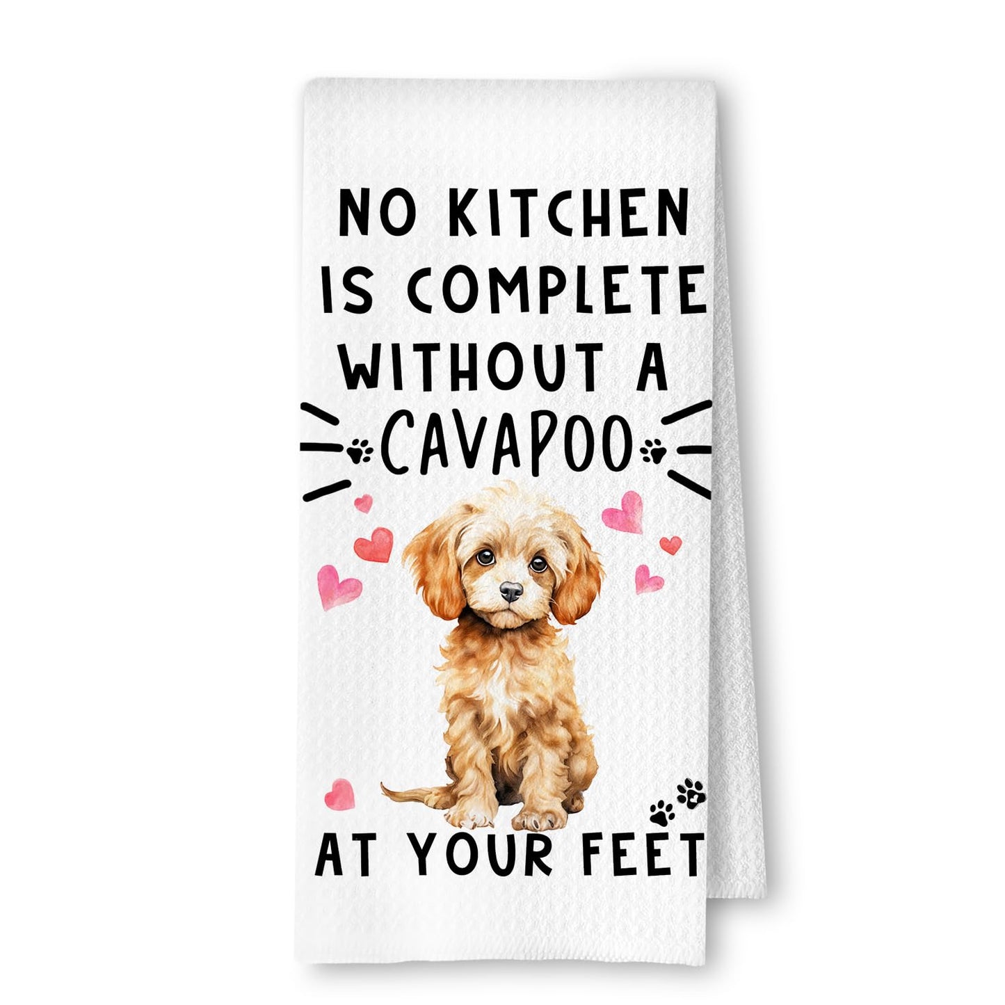 Cavapoo Dog Kitchen Towels, Cavapoo Gifts for Women Dish Tea Towels for Kitchen Decor, Dog Lovers Mom Gifts Decorative Hand Towel for Bathroom, 16x24 Inches