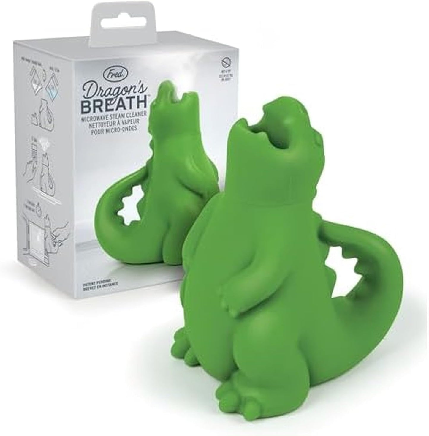Genuine Fred DRAGON'S BREATH Microwave Steam Cleaner, BPA-Free Silicone Dragon Design, Easy to Use, Reduces Cleaning Time, Dishwasher Safe, Fun and Effective Kitchen Gadget