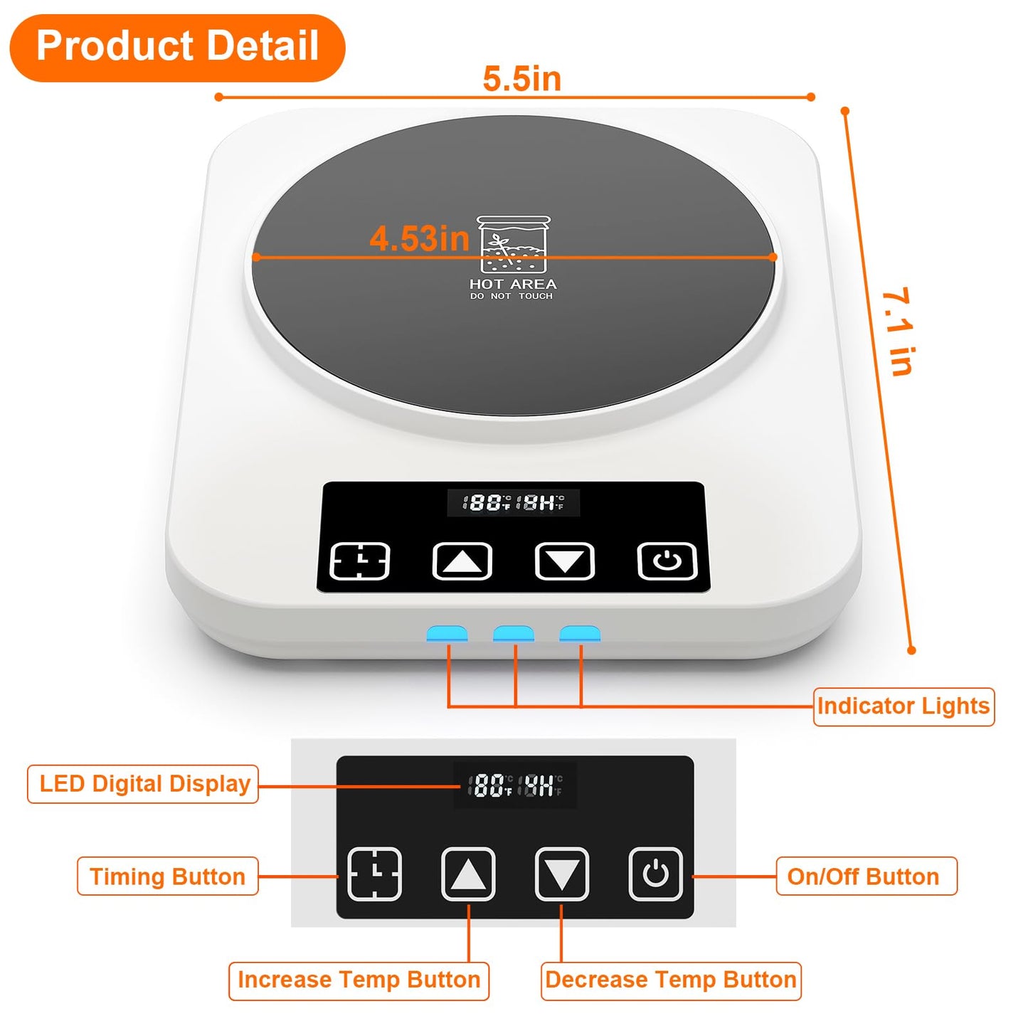 Electric Sourdough Starter Warmer Mat, Upgrade Warming Heating Pad for Sour Dough Starter, Sourdough Heater Proofing Tool for Home Baking with US Plug Thermostat Control, Timing, Memory Function