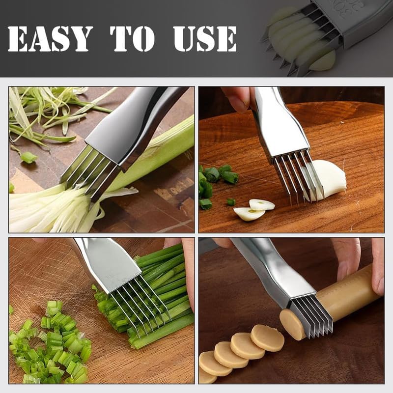 2024 New Shred Silk The Knife, Stainless Steel Chopped Green Onion Knife, Kitchen Vegetable Cutter Sharp Scallion Shredding Cutter Shred Knife Household Multifunctional Food Slicer Gadget