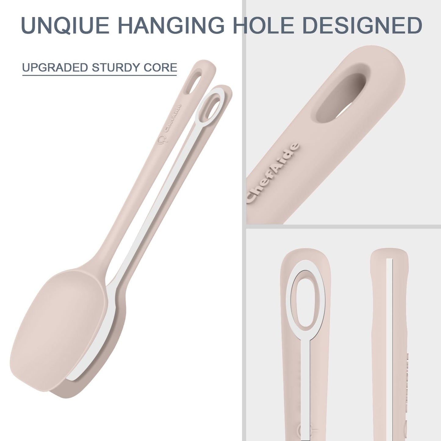 5 Pieces Silicone Spatula Set, Food Grade Rubber Spatula, Upgrade Strong Handle with Ergonomic Grip, Heat Resistant Up to 600°F for Nonstick Cookware, Cooking