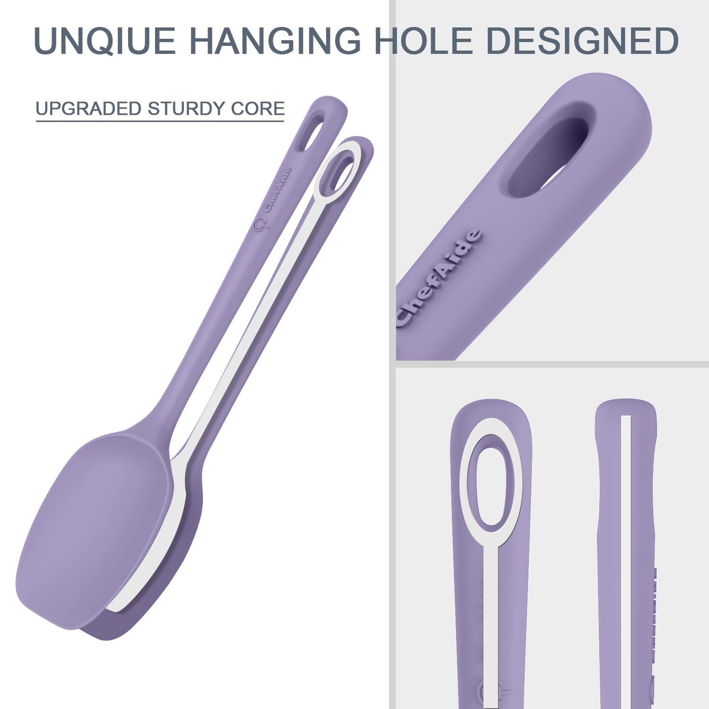 5 Pieces Silicone Spatula Set, Food Grade Rubber Spatula, Upgrade Strong Handle with Ergonomic Grip, Heat Resistant Up to 600°F for Nonstick Cookware, Cooking