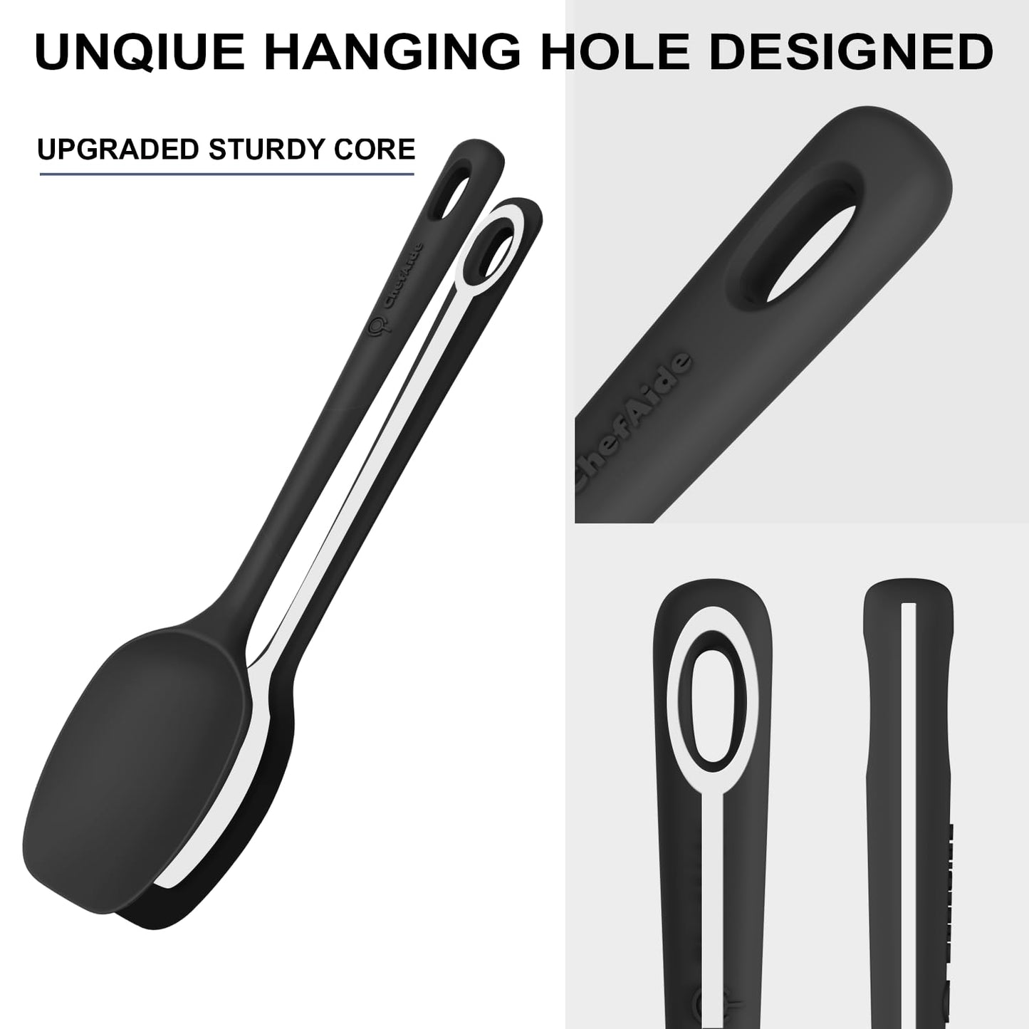 5 Pieces Silicone Spatula Set, Food Grade Rubber Spatula, Upgrade Strong Handle with Ergonomic Grip, Heat Resistant Up to 600°F for Nonstick Cookware, Cooking