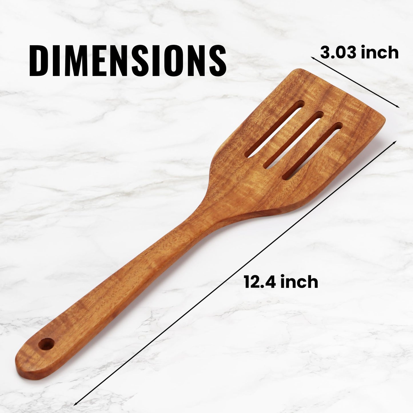 Zulay Kitchen 9.4" Teak Wooden Cooking Spoon – Durable, Non-Stick Wooden Utensil for Cooking, Stirring, Mixing & Serving – Heat-Resistant, Smooth Finish Kitchen Spoon for Nonstick Cookware