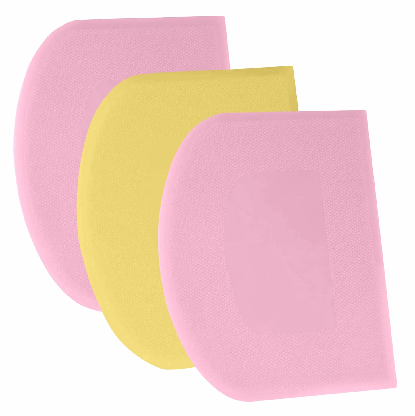 SURDOCA Dough Scraper Bench Scraper - 3P 4.7x3.7" Plastic Flexible Bowl Scraper, Sharp Edge & Angles Cake Scraper. Non-Slip Bakeware Decorating Tools Sculpting & Modeling Tools - Yellow+Green+Yellow