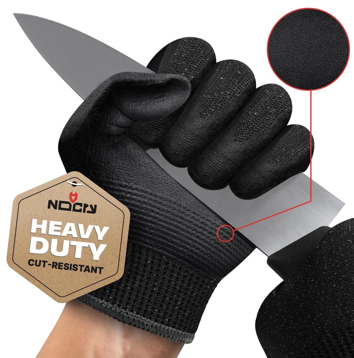 NoCry Cut Resistant Gloves Food Grade with Grip Dots for Superb Grip - Breathable & Lightweight Cutting Gloves for Chefs - Ambidextrous - Cut Resistant Kitchen Gloves for Cutting or Woodworking Gloves