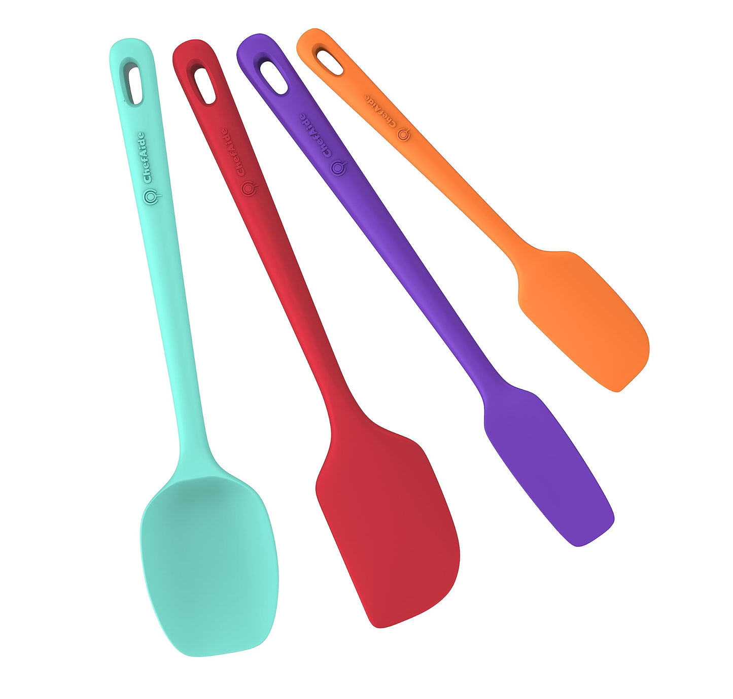 5 Pieces Silicone Spatula Set, Food Grade Rubber Spatula, Upgrade Strong Handle with Ergonomic Grip, Heat Resistant Up to 600°F for Nonstick Cookware, Cooking