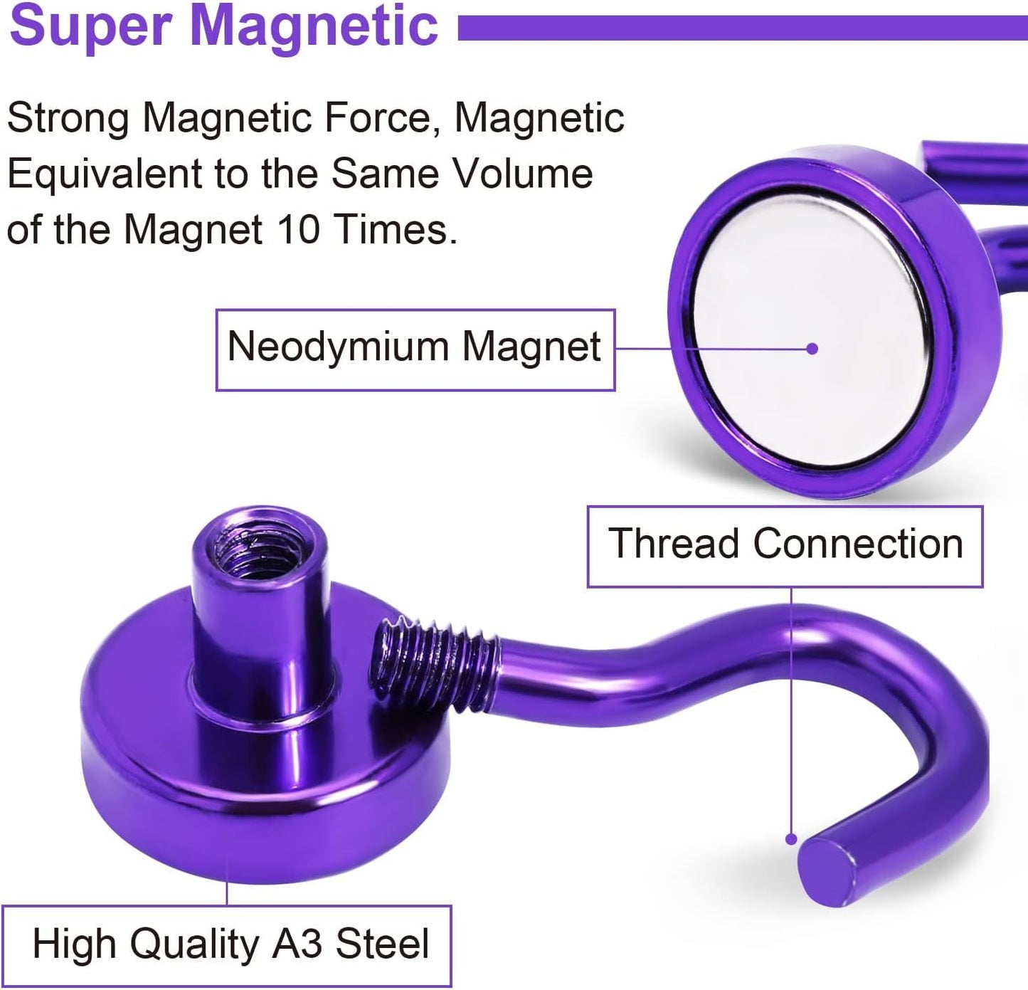 DIYMAG Magnetic Hooks, 30lbs+ Magnet Hook 2025 Cruise Cabin Ship Essentials Heavy Duty Strong Magnets Refrigerator Fridge Hanging for Classroom Beach Vacation Kitchen Grills Home 20 Pack (Silver)